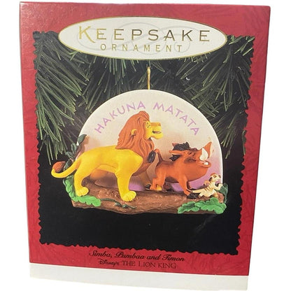 1995 Simba, Pumbaa, and Timon Hallmark Ornament (Lion King) QX6159