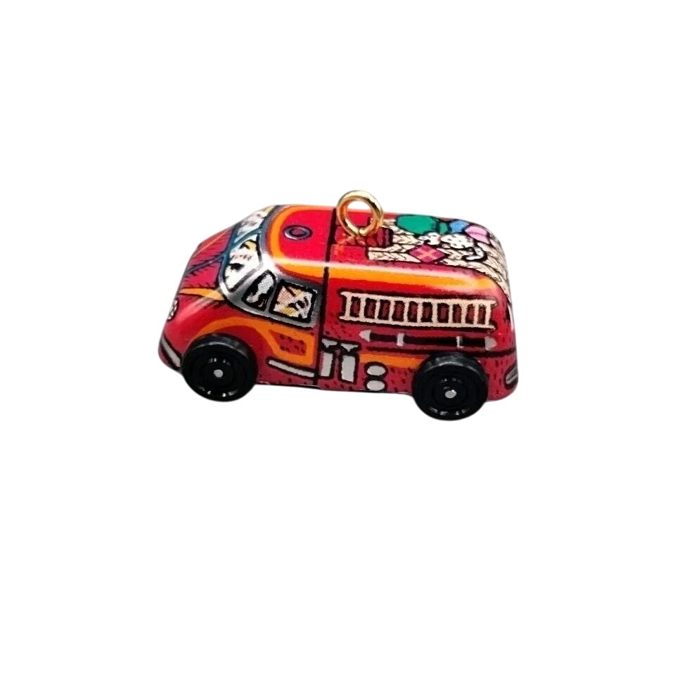 1995 Tin Fire Engine Hallmark Ornament (On the Road) QXM4797