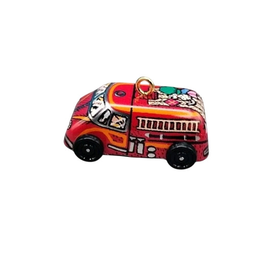 1995 Tin Fire Engine Hallmark Ornament (On the Road) QXM4797