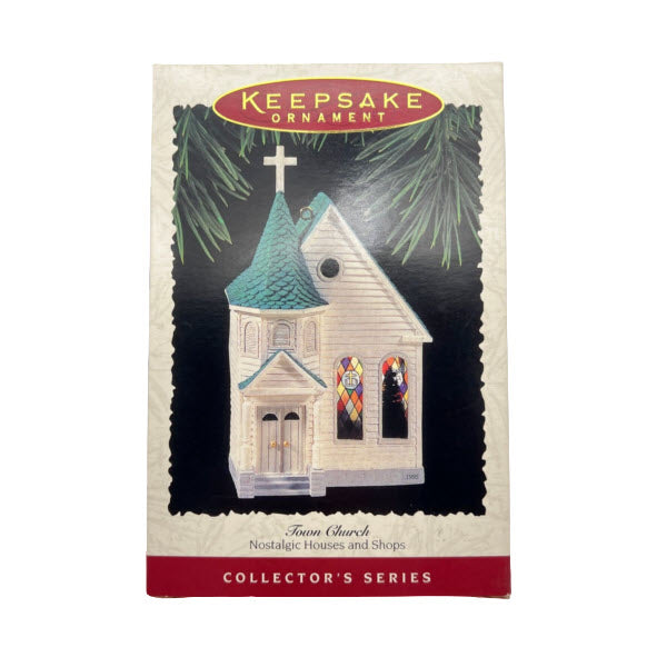 1995 Town Church Hallmark Ornament (Nostalgic Houses and Shops) QX5159