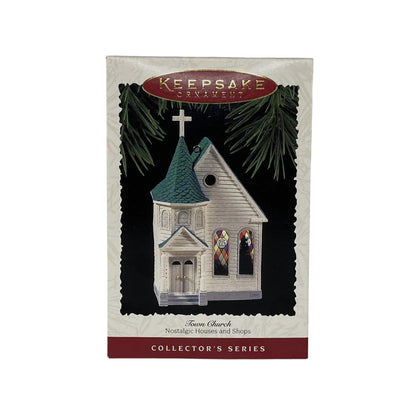 1995 Town Church Hallmark Ornament (Nostalgic Houses and Shops) QX5159 Image2