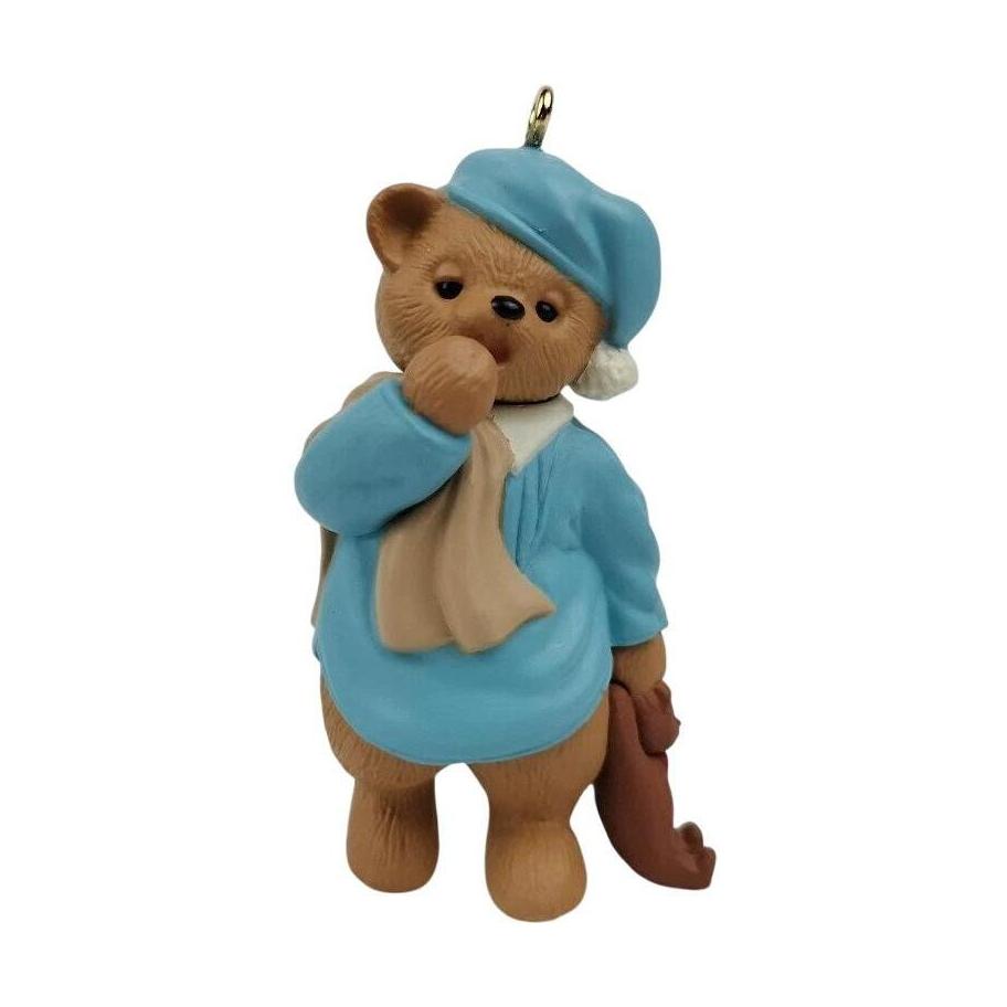 1995 Waiting Up for Santa Hallmark Ornament (Teddy Bear) QX6106 Image1
