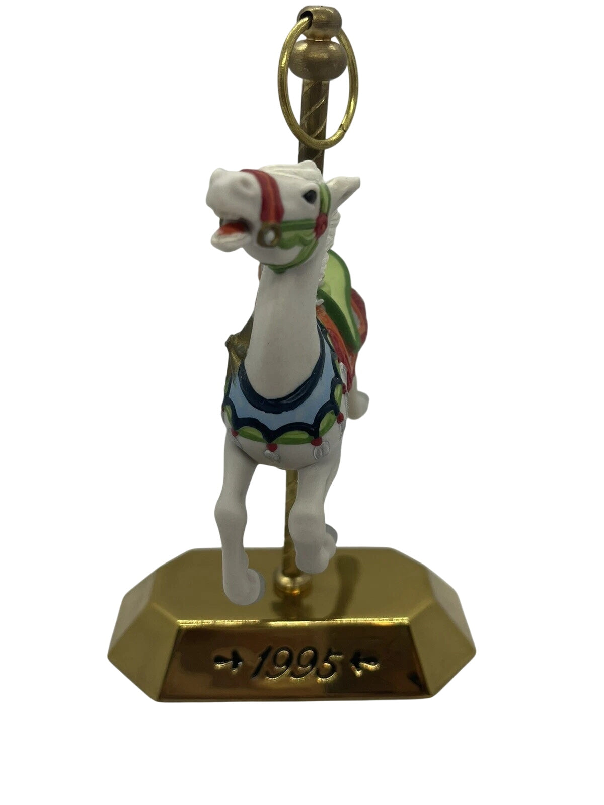 1995 White Hallmark Ornament (Tobin Fraley Carousel Horse) QX5069