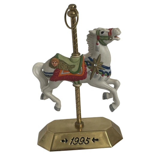 1995 White Hallmark Ornament (Tobin Fraley Carousel Horse) QX5069