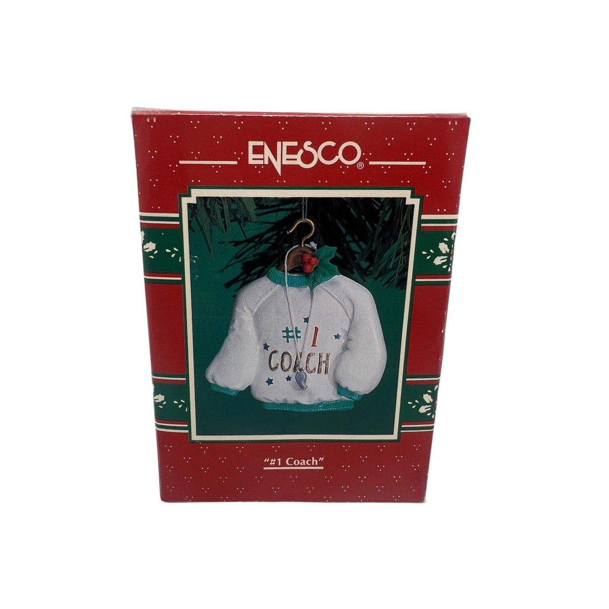 1996 #1 Coach Enesco Ornament (Holiday Sweater) 168440 Image2