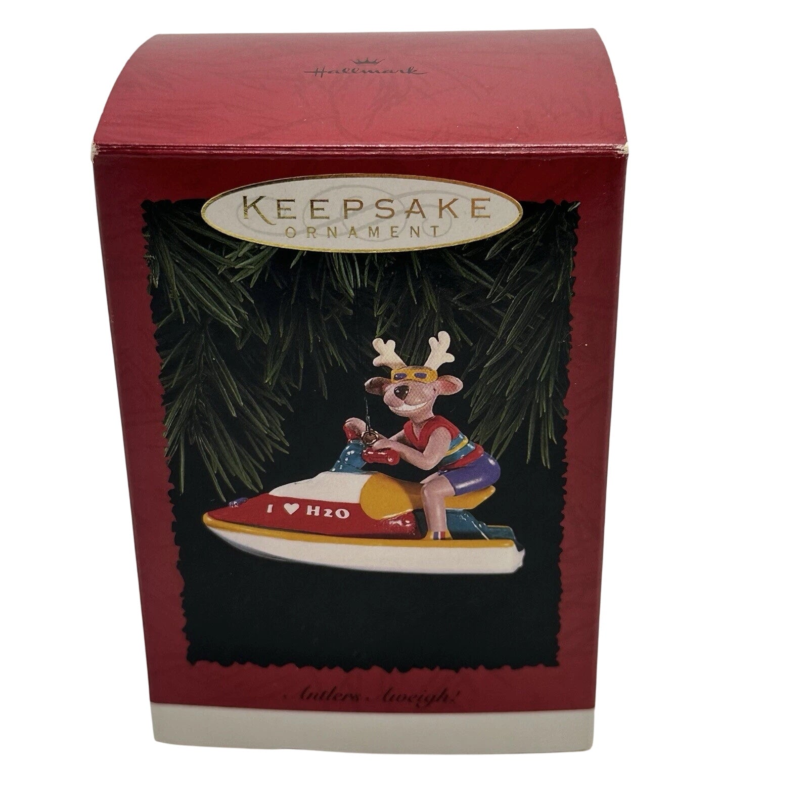 1996 Antlers Aweigh! Hallmark Ornament (Reindeer) QX5901