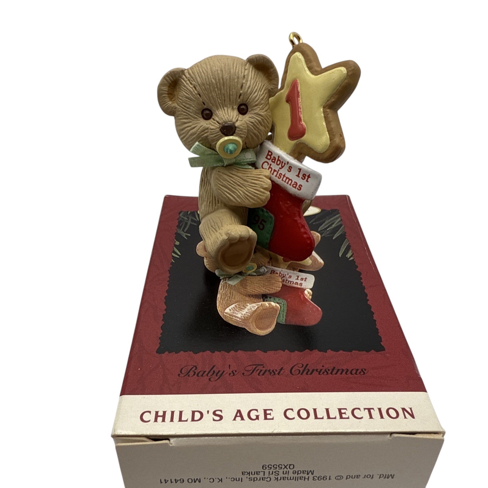 1996 Baby's First Christmas Carlton Cards Ornaments (Teddy Bear) 6-80-316