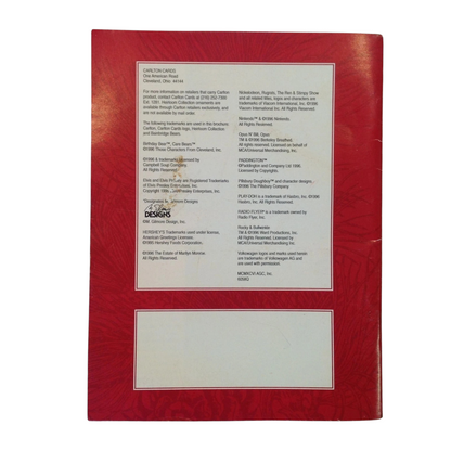 1996 Book of Carols Carlton Cards Ornaments (Books) CXOR-004T