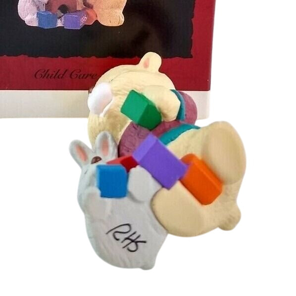 1996 Child Care Giver Hallmark Ornament (Bear & Bunny) QX6071