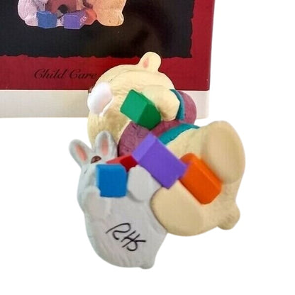 1996 Child Care Giver Hallmark Ornament (Bear & Bunny) QX6071