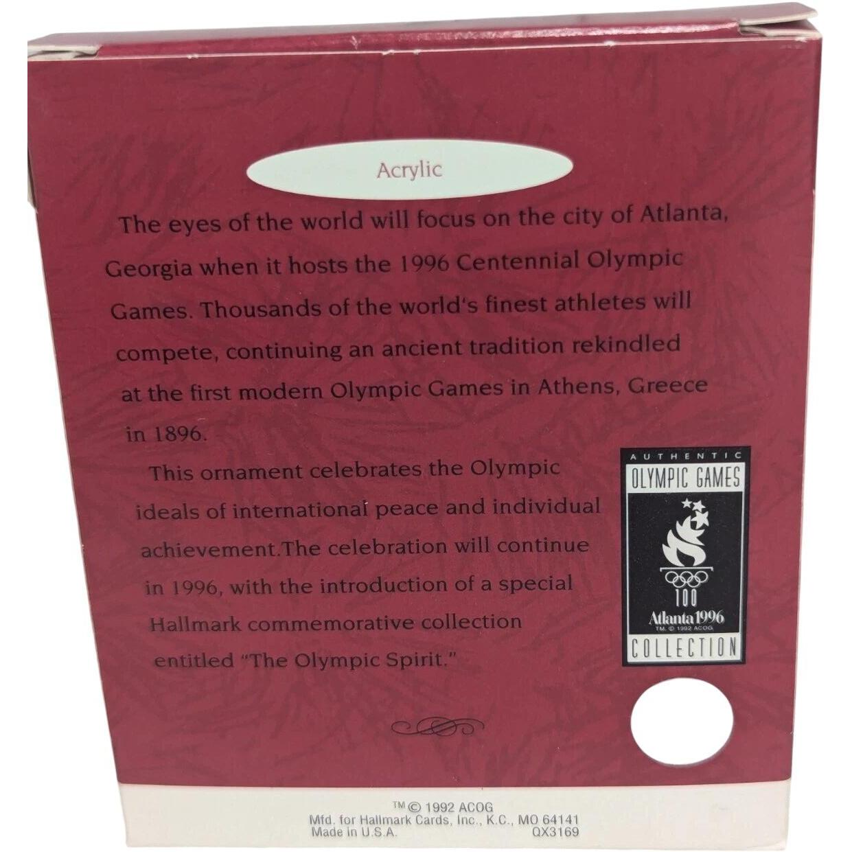 1996 The Olympic Spirit Hallmark Ornament (Atlanta 1996) Hallmark Ornament (Olympics) QX3169