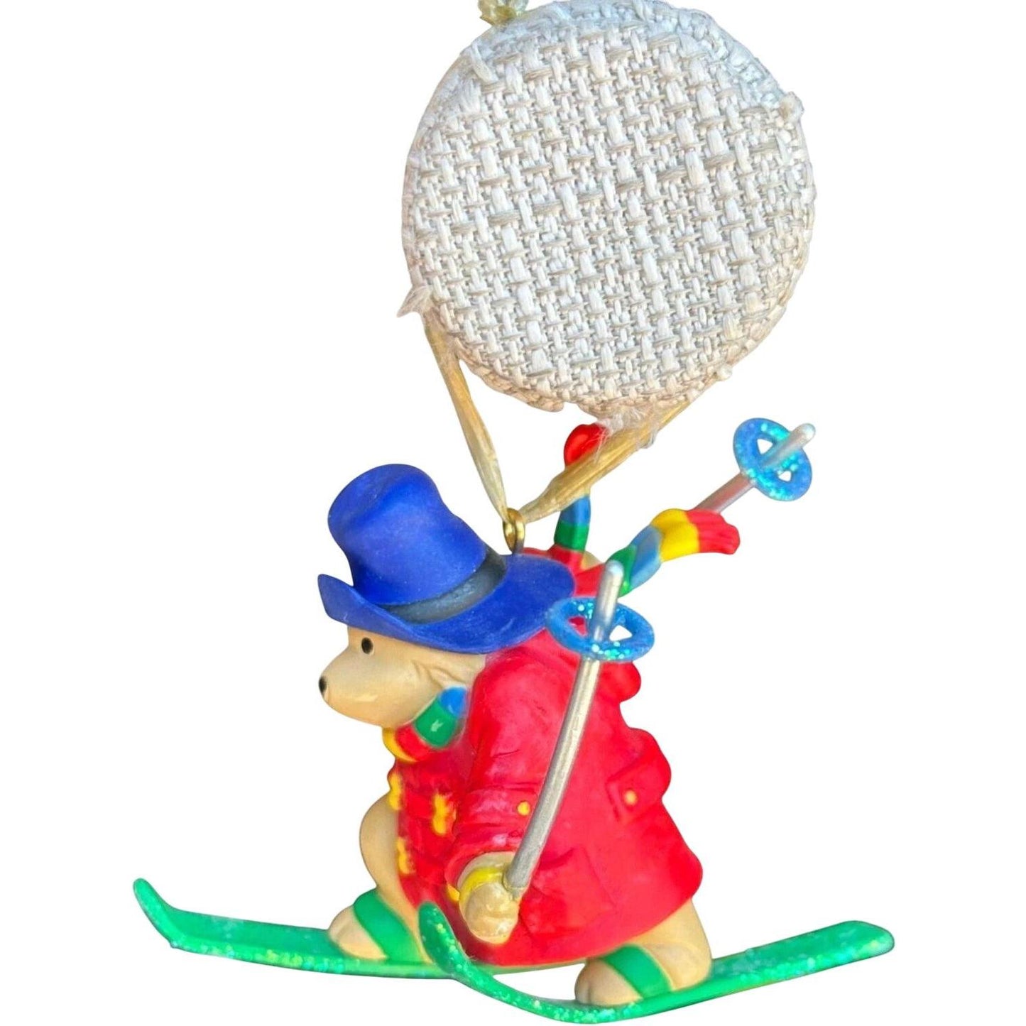 1996 Vintage Gliding Into Christmas - Paddington Bear Carlton Cards Ornaments (Teddy Bear) CXOR-089T