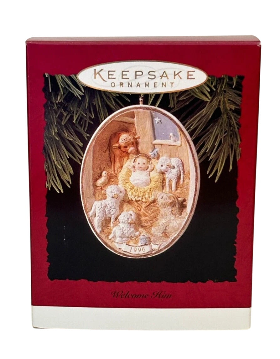 1996 Welcome Him Hallmark Ornament (Nativity) QX6264
