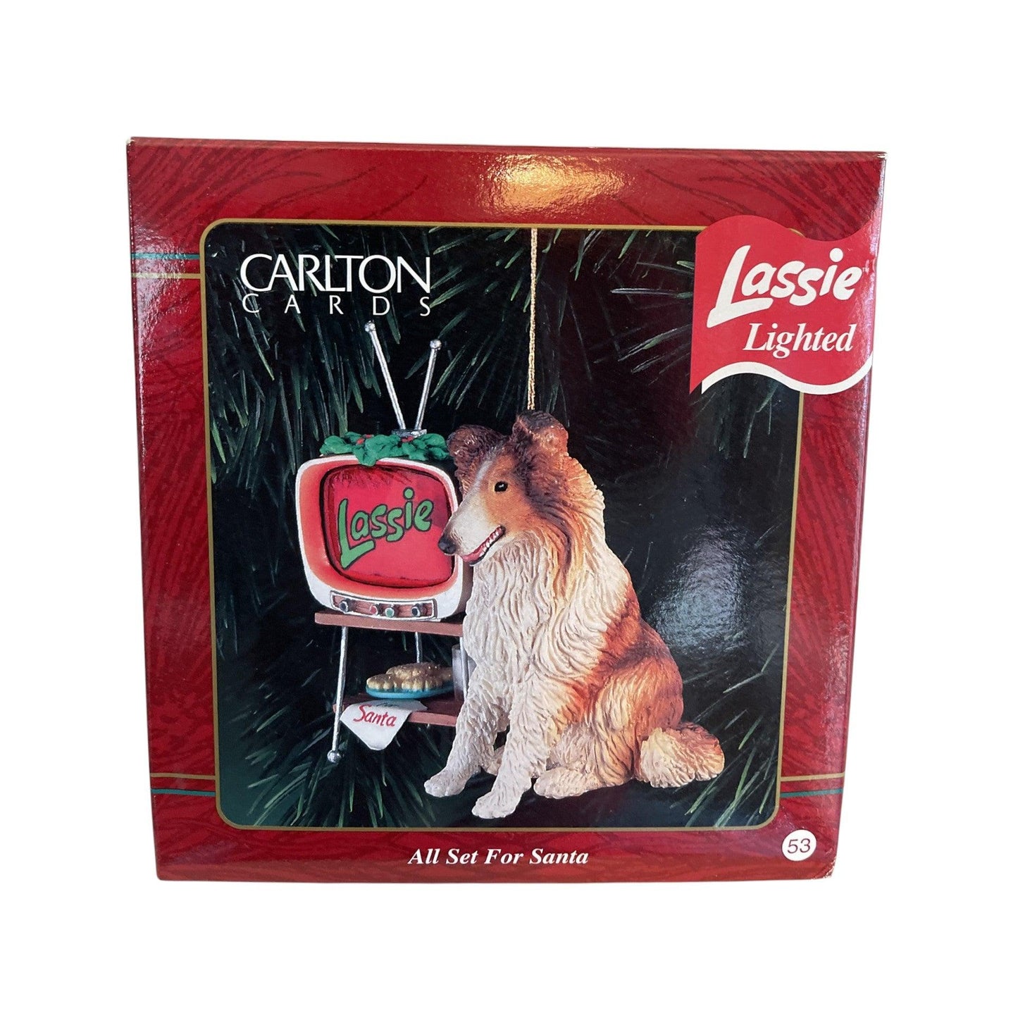 1996 All Set for Santa - Lassie Lighted Carlton Cards Ornaments (Lassie) CXOR-095W Image2