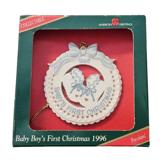 1996 Baby Boy's First Christmas Carlton Cards Ornaments (Baby's First Christmas) CXOR-032T Image1