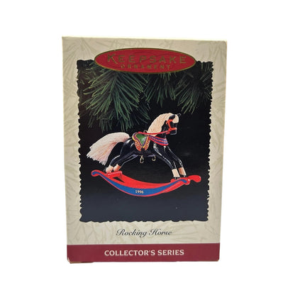 1996 Black - White Mane and Tail Hallmark Ornament (Rocking Horse) QX5674 Image2