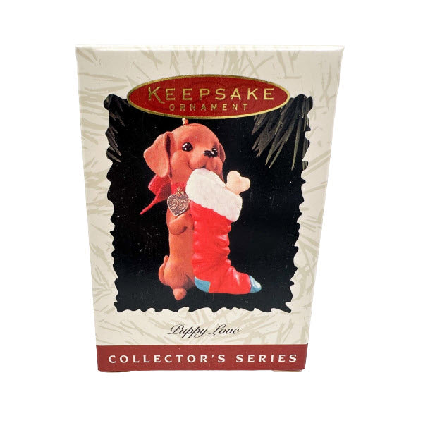 1996 Brown Puupy Hallmark Ornament (Puppy Love) QX5651