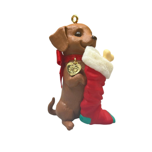 1996 Brown Puupy Hallmark Ornament (Puppy Love) QX5651 Image1