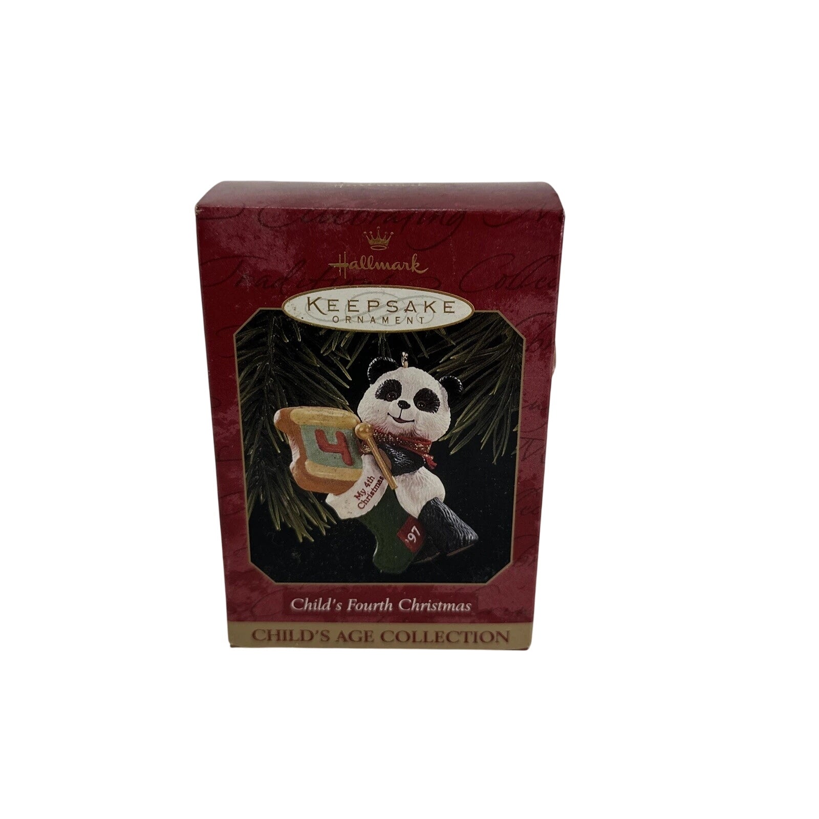 1996 Child's Fourth Christmas Hallmark Ornament (Panda) QX6512