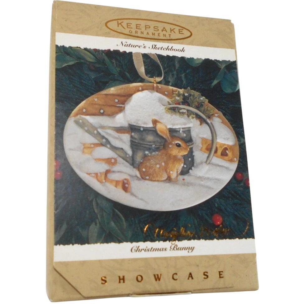 1996 Christmas Bunny Hallmark Ornament (Nature's Sketchbook) QK1104