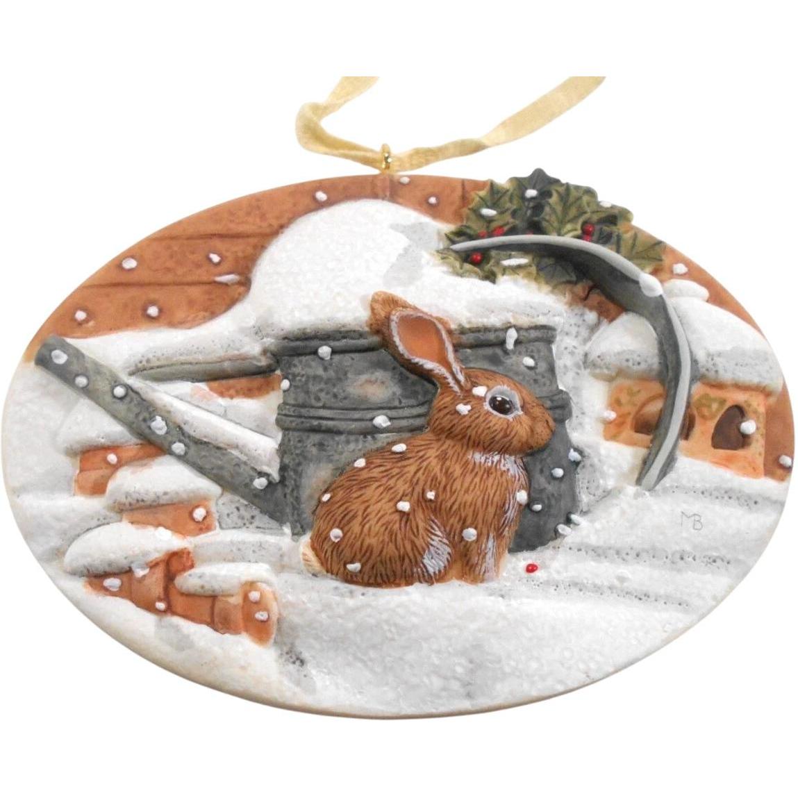 1996 Christmas Bunny Hallmark Ornament (Nature's Sketchbook) QK1104