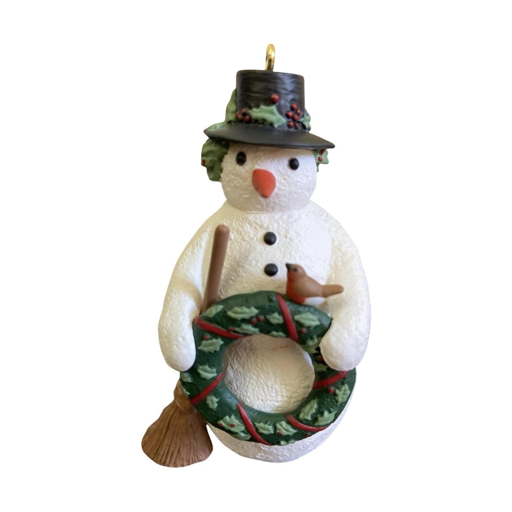 1996 Christmas Snowman Hallmark Ornament (Marjolein Bastin) QX6214 Image1