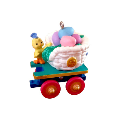 1996 Coilorful Coal Car Hallmark Ornament (Cottontail Express) QEO8652 Image1
