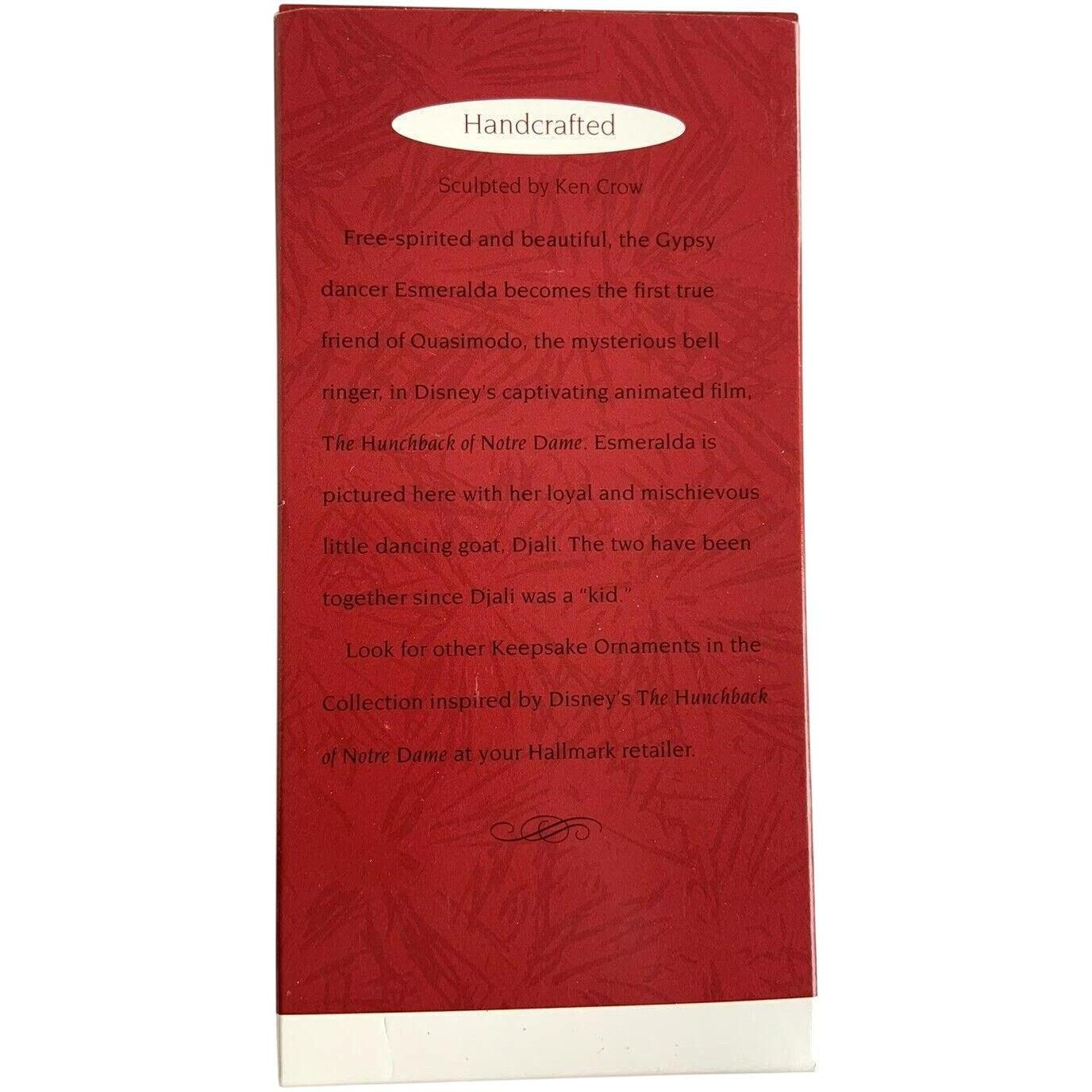 1996 Esmeralda and Djali Hallmark Ornament (The Hunchback of Notre Dame) QXI6351