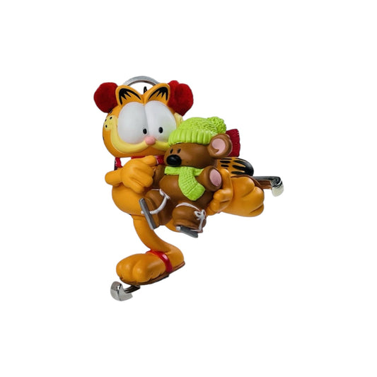 1996 Garfield (Ice Skating with Teddy Bear) (Garfield Series) Carlton Cards Heirloom Ornament CXOR-102R Image1