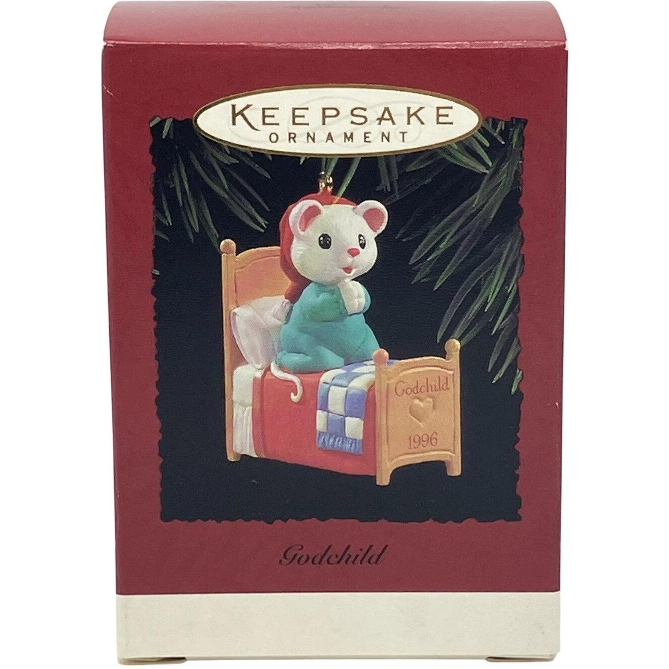 1996 Godchild Hallmark Ornament (Mouse) QX5841