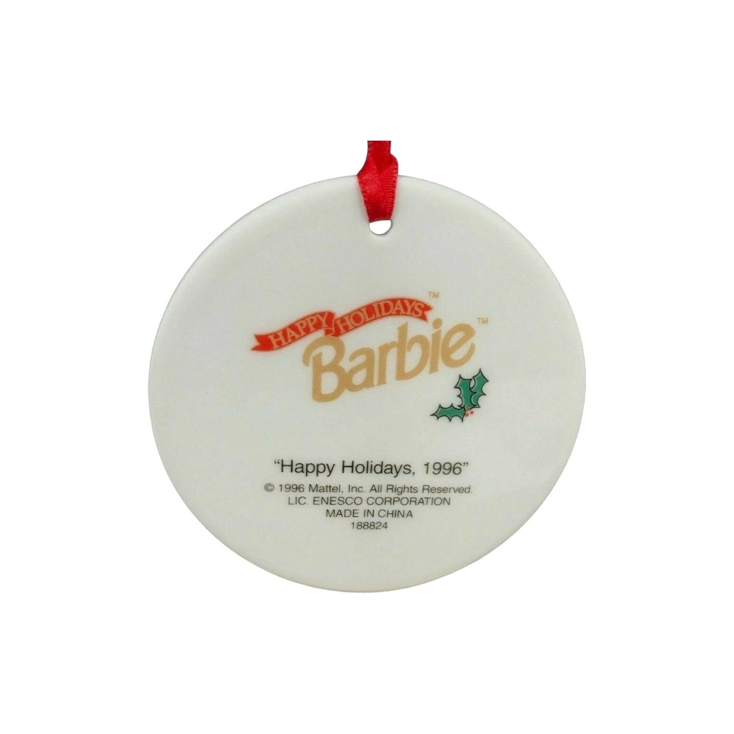 1996 Happy Holiday Barbie Enesco Ornament (Barbie) 188867 Image3