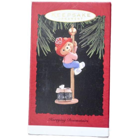 1996 Hurrying Downstairs Hallmark Ornament (Firefighter) QX6074