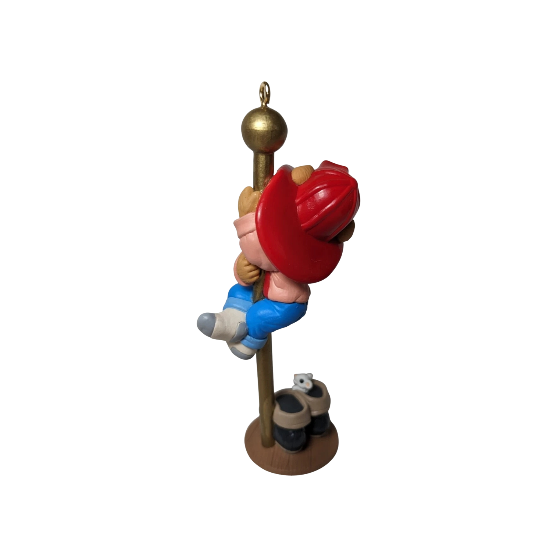 1996 Hurrying Downstairs Hallmark Ornament (Firefighter) QX6074 Image3