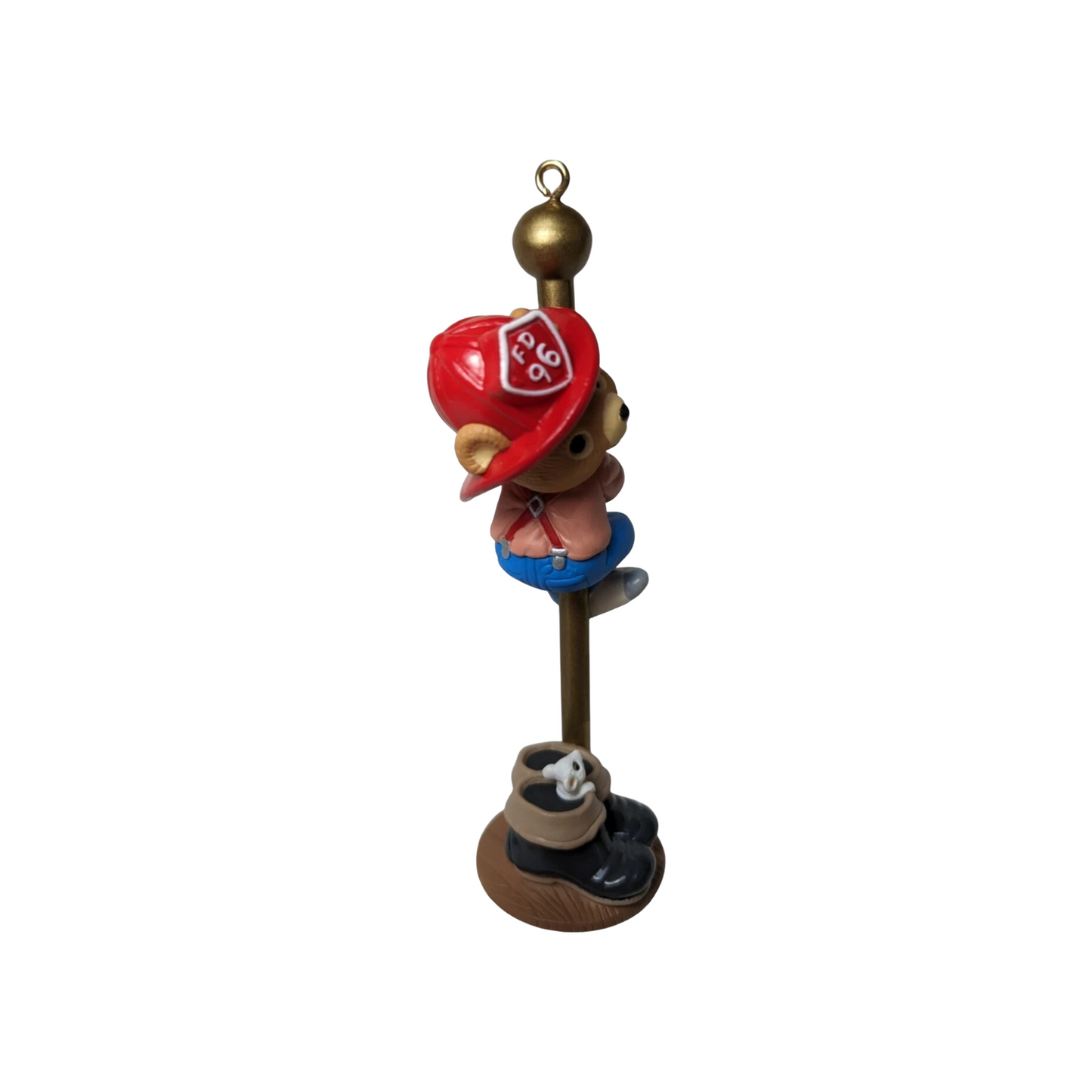 1996 Hurrying Downstairs Hallmark Ornament (Firefighter) QX6074 Image4