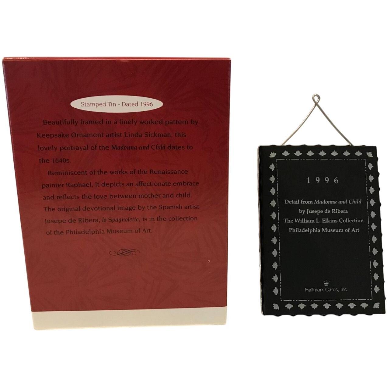 1996 Madonna and Child Hallmark Ornament (Fine Art Masterpiece) QX6324