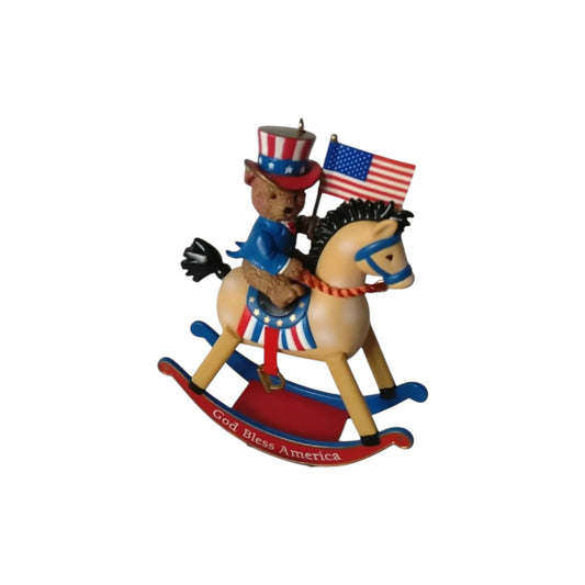 1996 Old Glory (Rocking Horse) Carlton Cards Heirloom Ornament CXOR-089L Image1