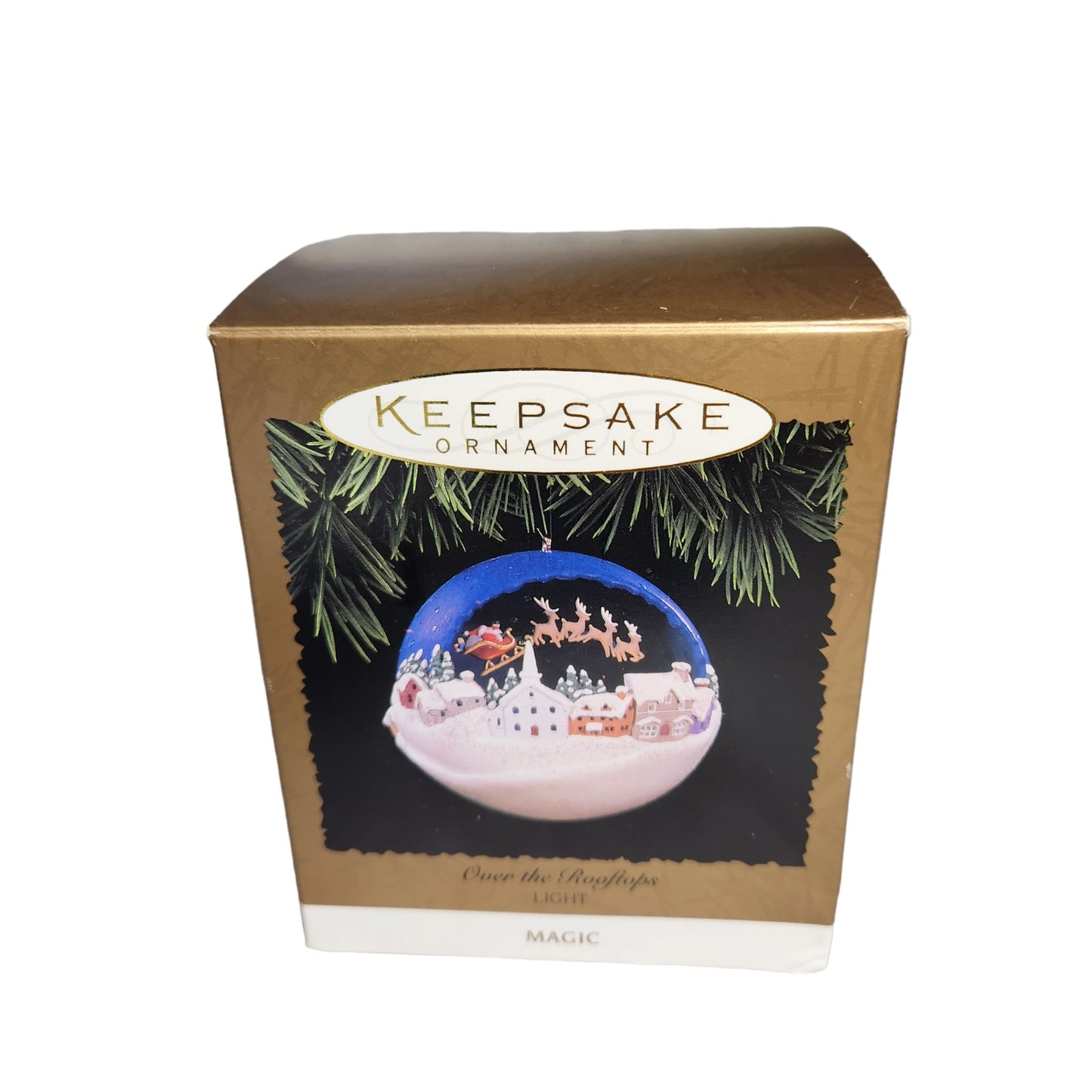 1996 Over the Rooftops Hallmark Ornament (Sleigh) QLX7374