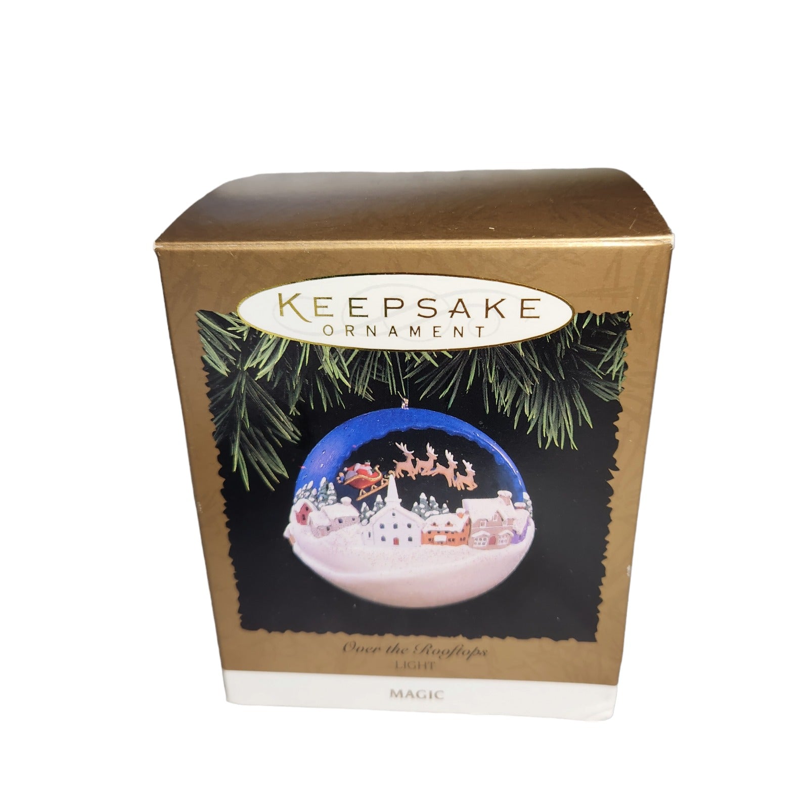 1996 Over the Rooftops Hallmark Ornament (Sleigh) QLX7374