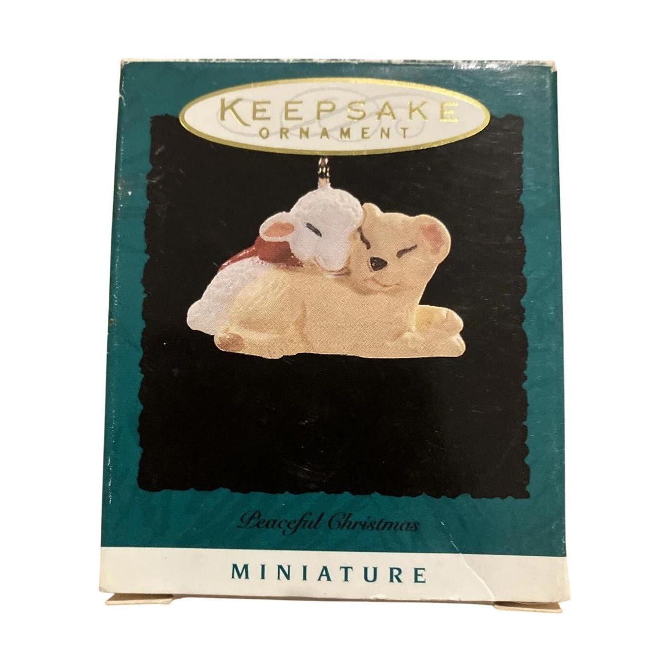 1996 Peaceful Christmas Hallmark Ornament (Lion and Lamb) QXM4214 Image2