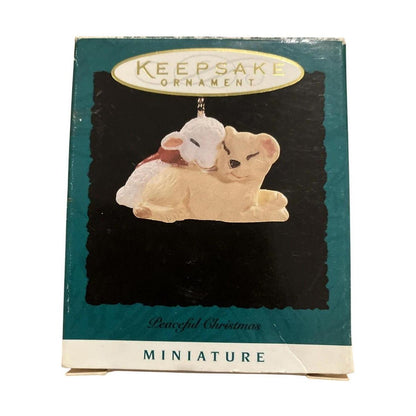 1996 Peaceful Christmas Hallmark Ornament (Lion and Lamb) QXM4214 Image2