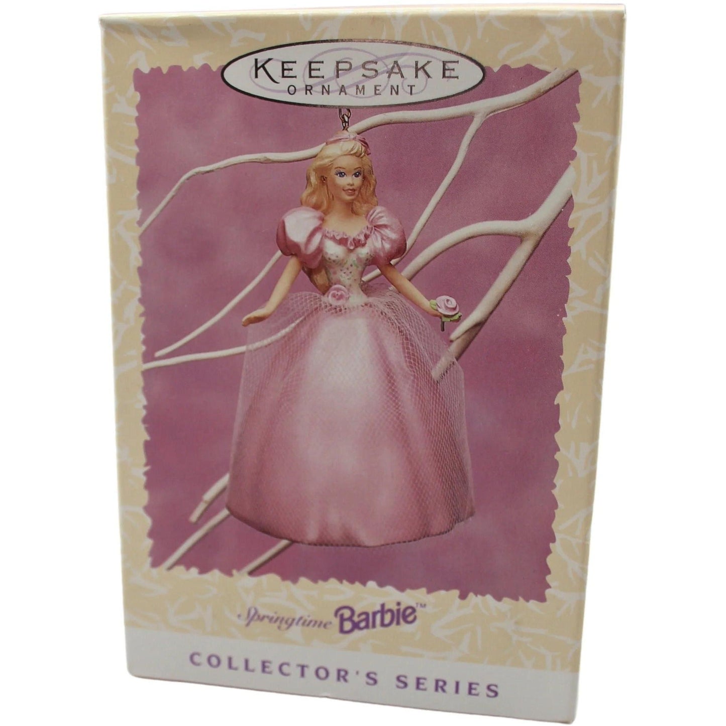 1996 Pink Dress Hallmark Ornament (Springtime Barbie) QEO8081