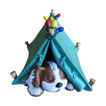 1996 Pup Tenting Hallmark Ornament (Puppy) QX6011 Image1