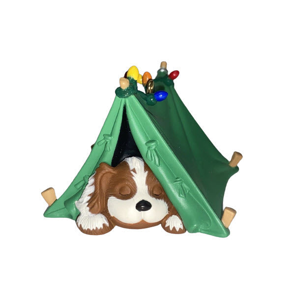 1996 Pup Tenting Hallmark Ornament (Puppy) QX6011