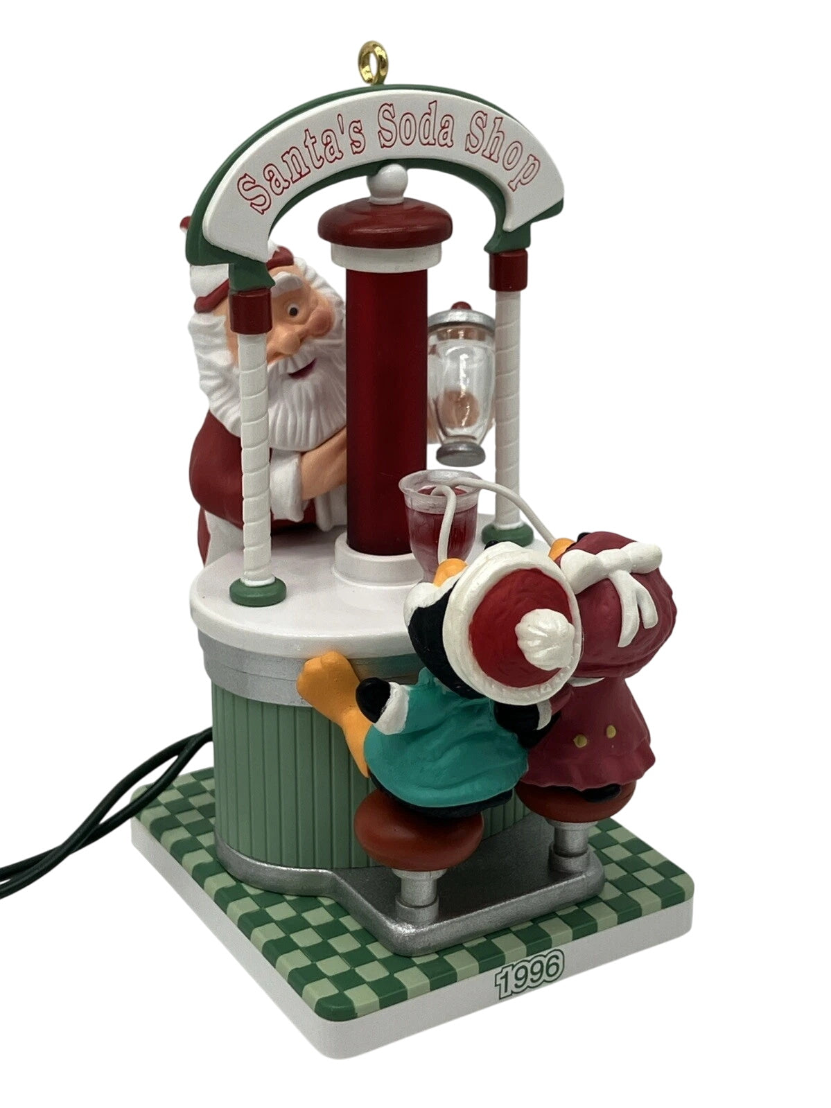 1996 Sharing a Soda Hallmark Ornament (Flickering Light) QLX7424