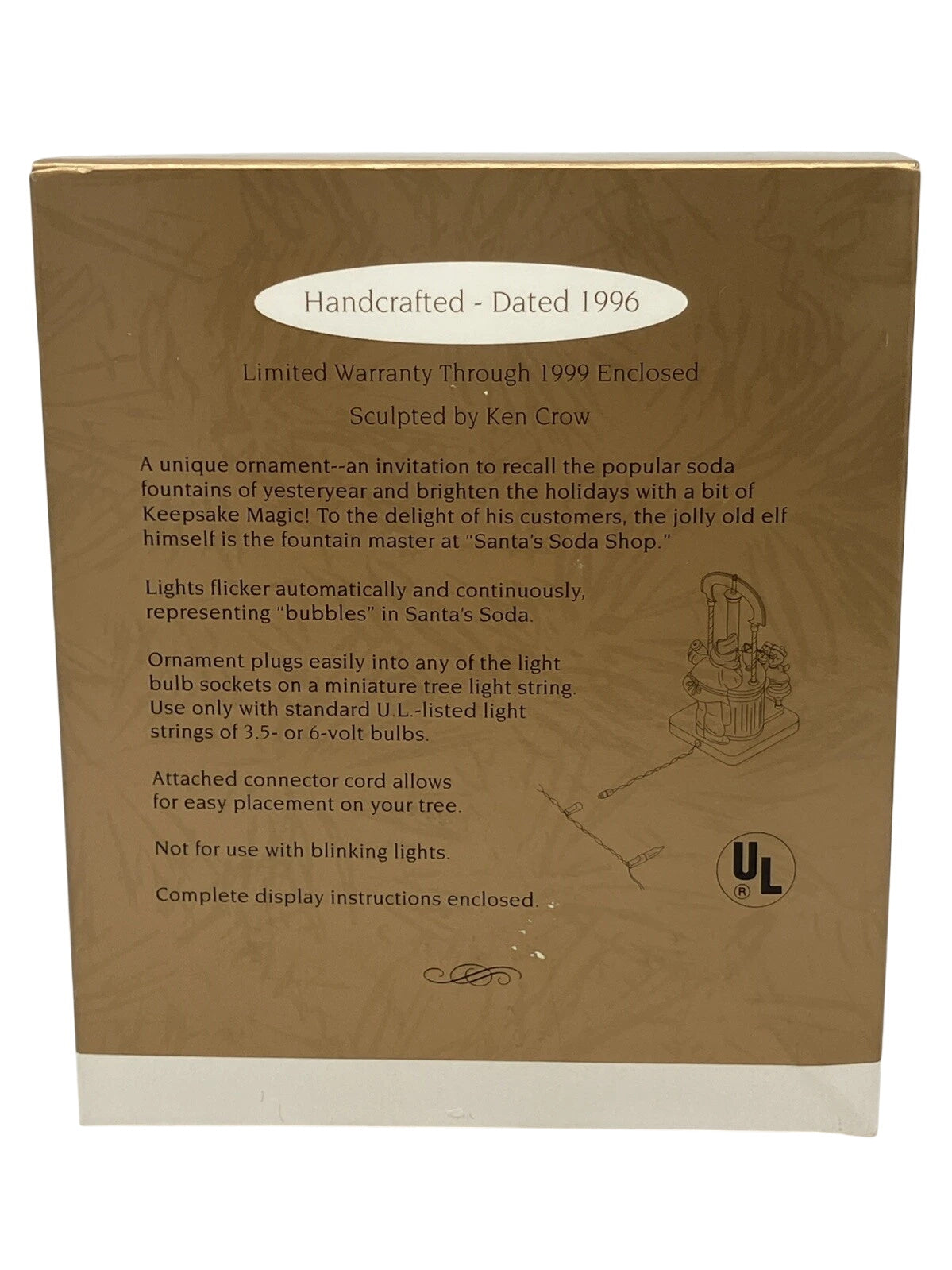 1996 Sharing a Soda Hallmark Ornament (Flickering Light) QLX7424