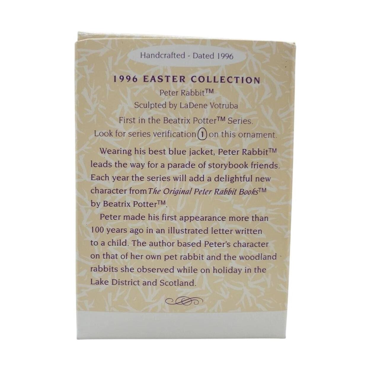 1996 The Tale of Peter Rabbit Hallmark Ornament (Beatrix Potter) QEO8071 Image7