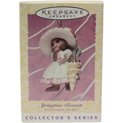 1996 White Dress Hallmark Ornament (Springtime Bonnets) QEO8134