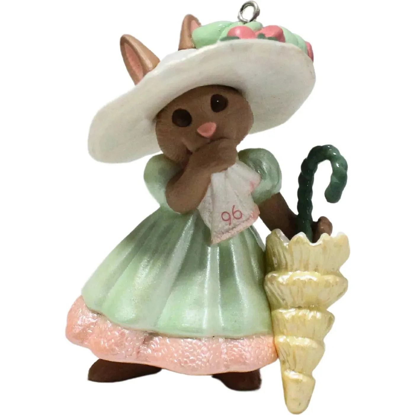 1996 White Dress Hallmark Ornament (Springtime Bonnets) QEO8134