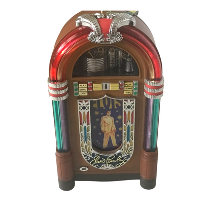 1997 Elvis Lights and Music Play Two Songs 3rd in a Collectible Series "Here Comes Santa Claus" & "Winter Wonderland" Carlton Cards Ornaments (Elvis Presley) CXOR-093W