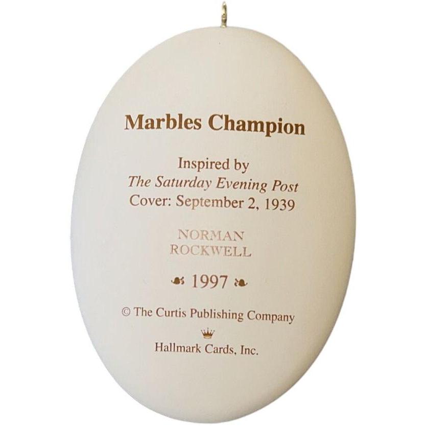 1997 Marbles Champion Hallmark Ornament (Norman Rockwell) QX6342
